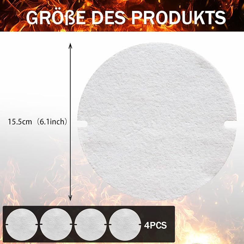 Beekeg 4db kályha csőtömítés lapos tömítés 120-150mm 1400°C hőálló