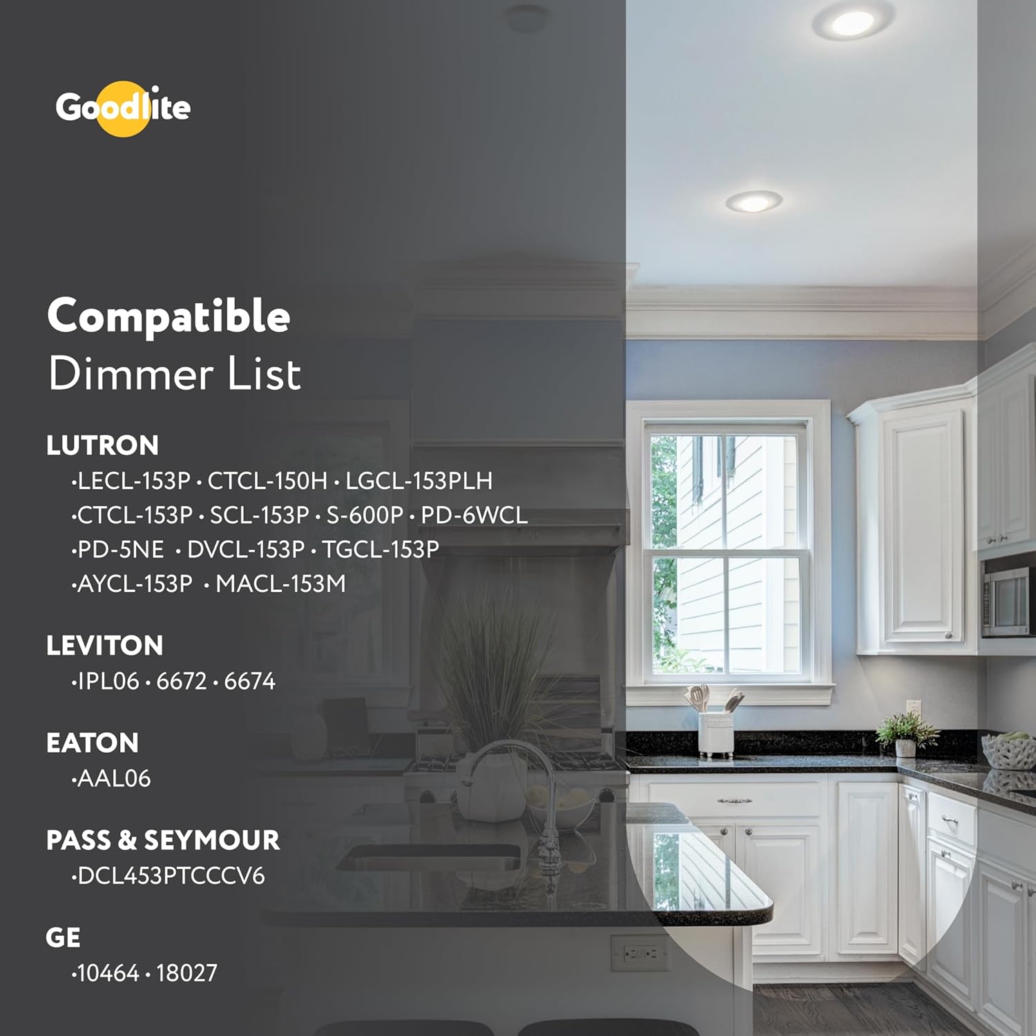Goodlite 5-inch 15W - LED Recessed Ultra-Thin Round Slim Wafer Downlight, Dimmable Triac & 0-10V, 1350 Lumens, 5 Color Selectable 27k-30k-35k-41k-50k, CRI 90+, ETL & Wet Rated, 50k Hr, 1ct (G-20222)