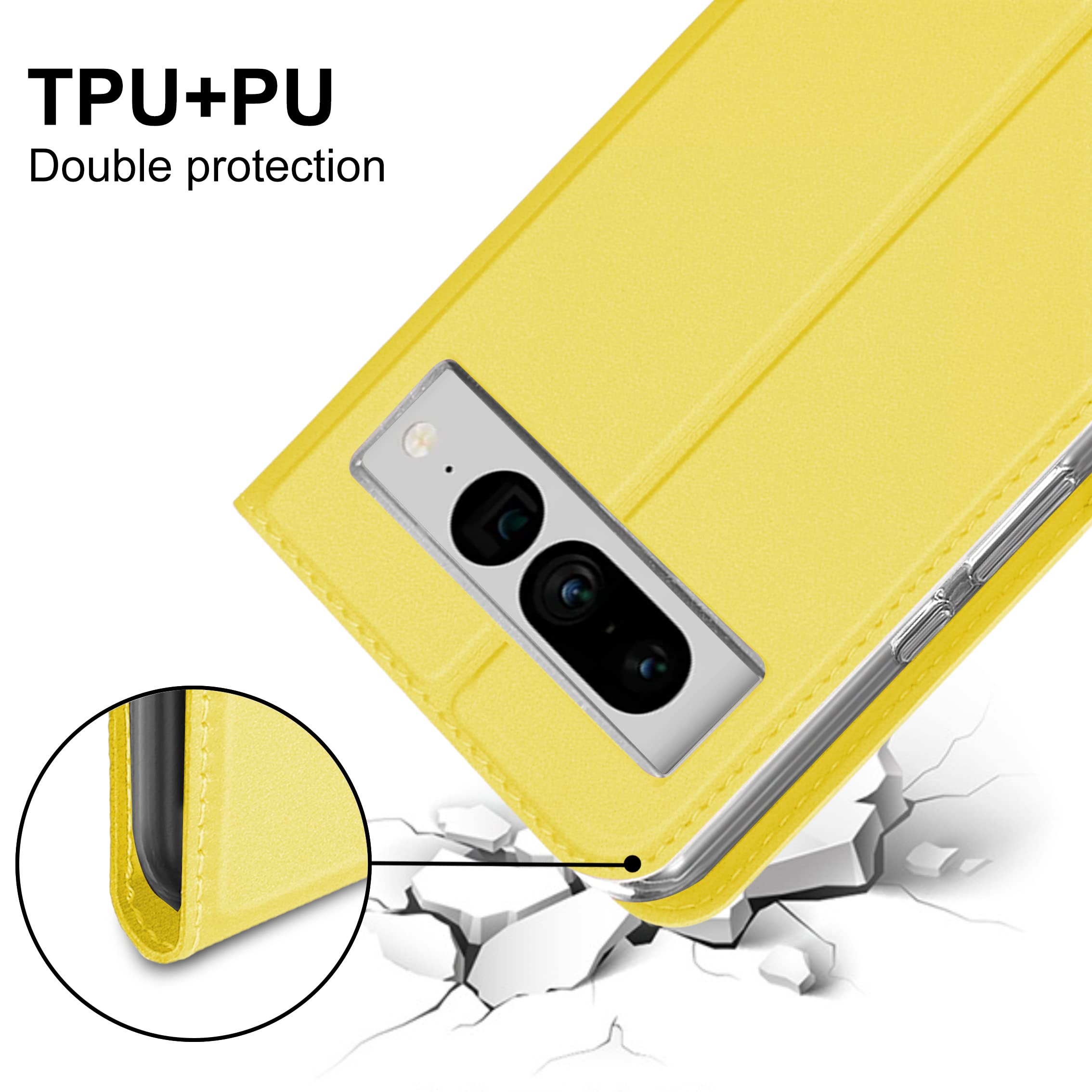 Amazon.co.jp: Flip Case for Google Pixel 7 Pro, Yellow Cover