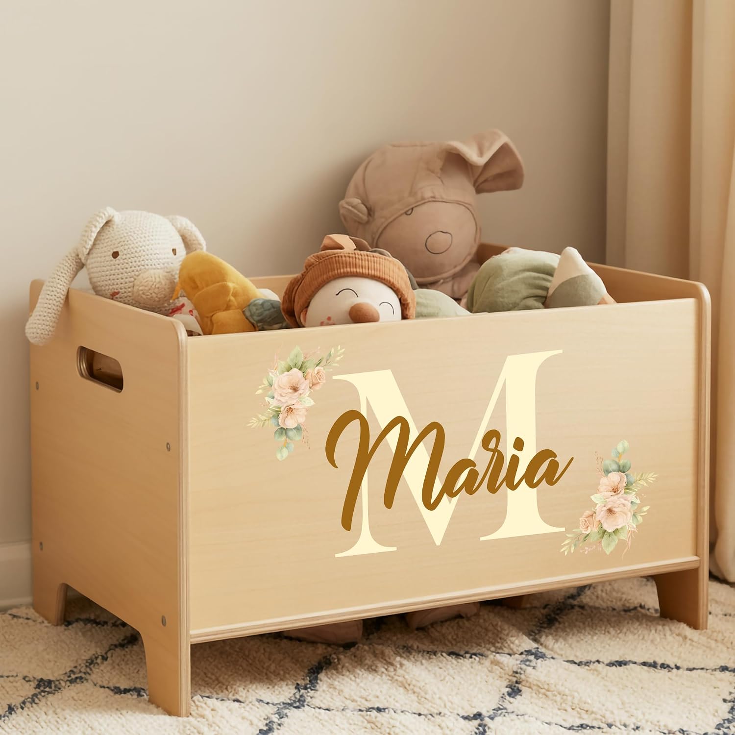 Custom Name Wall Decal for Girls – Personalized Nursery Name Vinyl Sticker with Floral Initial – Baby Girl Room Decor – Removable Letter Wall Art for Bedroom, Crib or Playroom Walls image 4