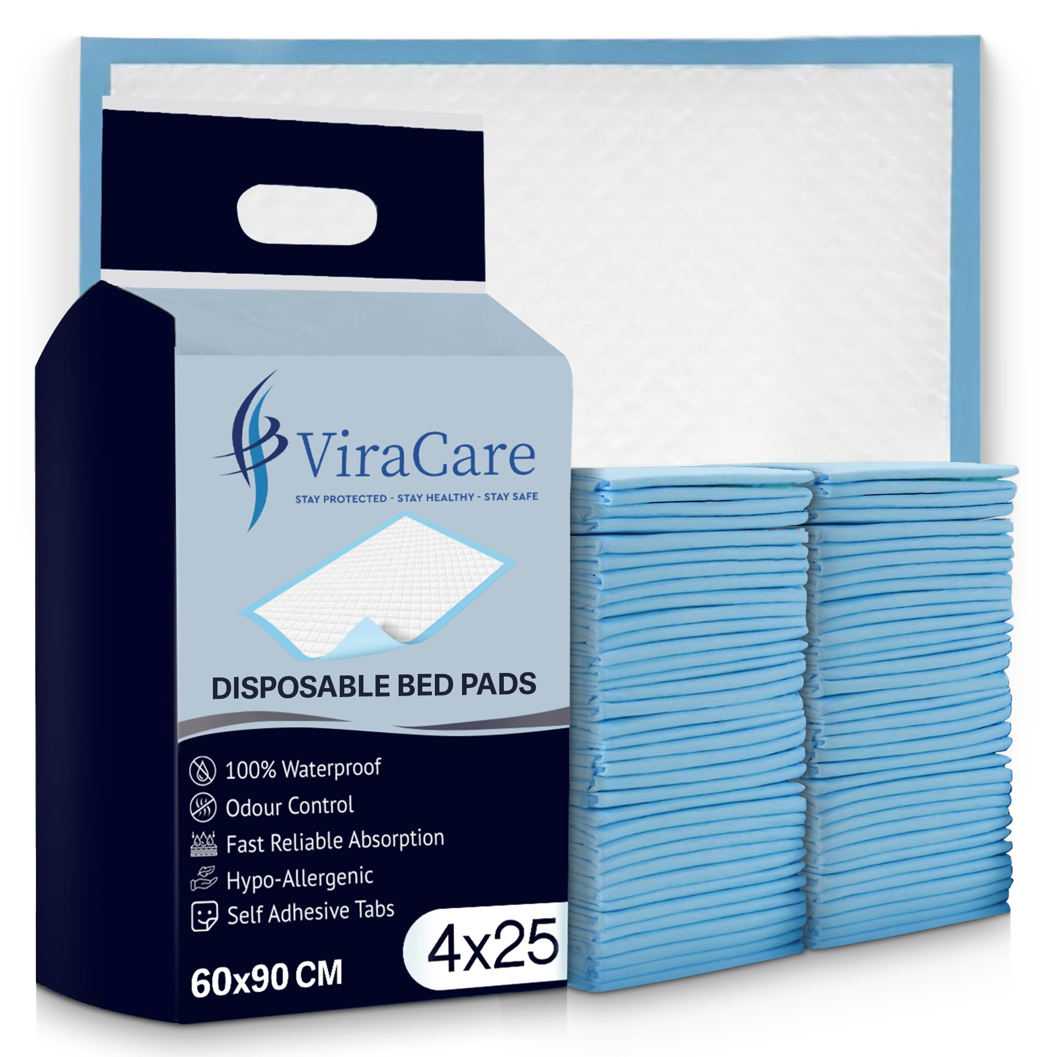 100 x Disposable Incontinence Bed Pads, 60x90cm, Bed Protectors