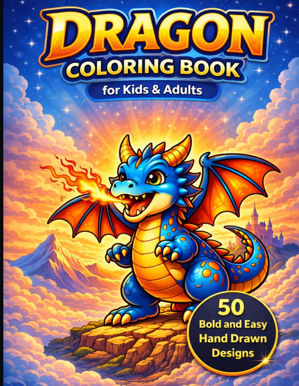Dragon Coloring Book: Bold and Easy Cute and Fierce Fantasy Designs for Relaxation, Creativity, and Fun