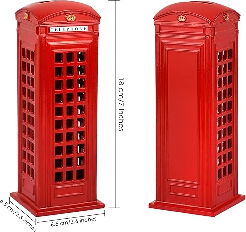 Miniatura 2 de DS. DISTINCTIVE STYLE Retro Home Decor London Souvenirs - Alcancía británica de 7 pulgadas para cabina telefónica