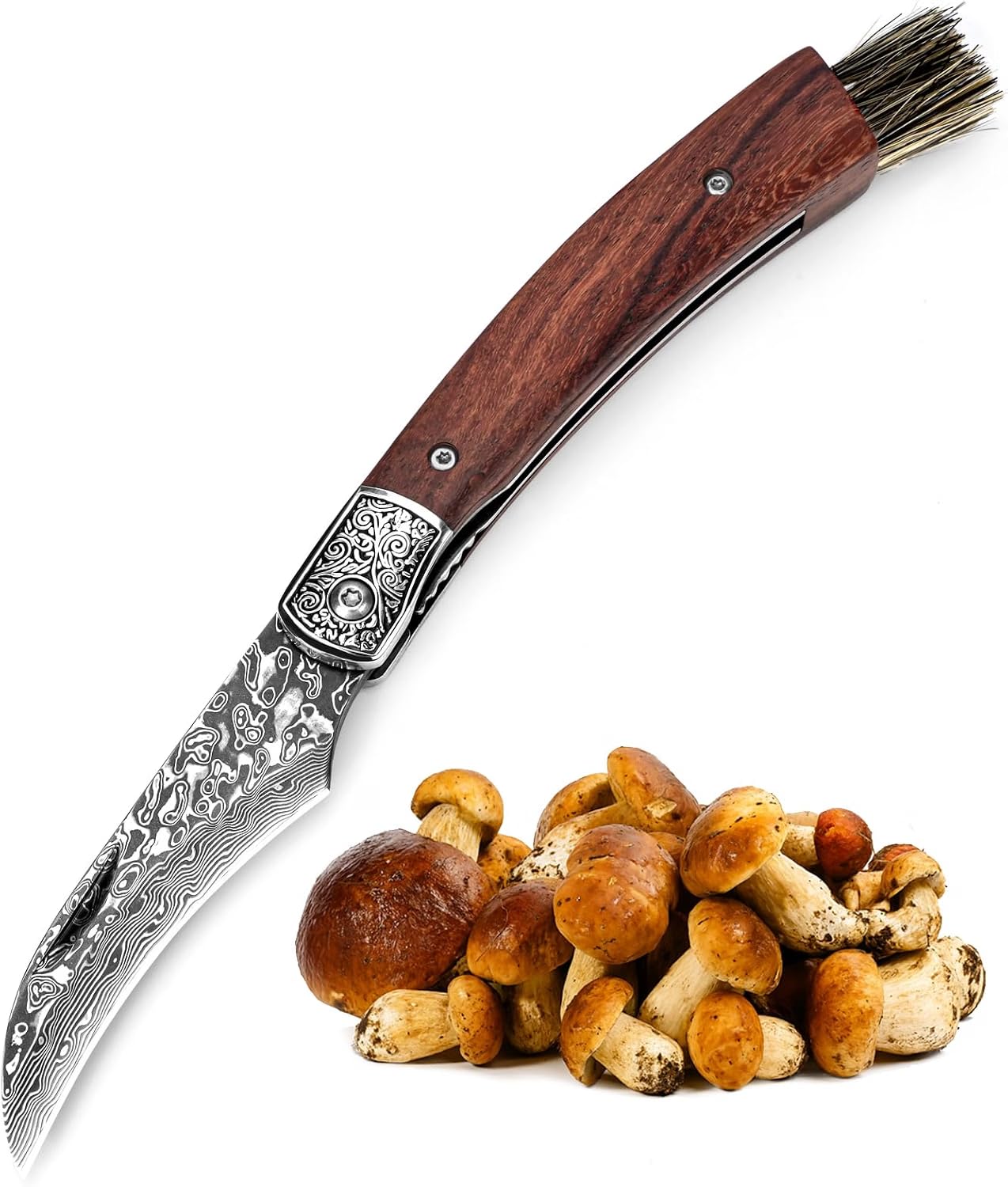 Opinel No.08 Pilzmesser aus Edelstahl mit Bürste