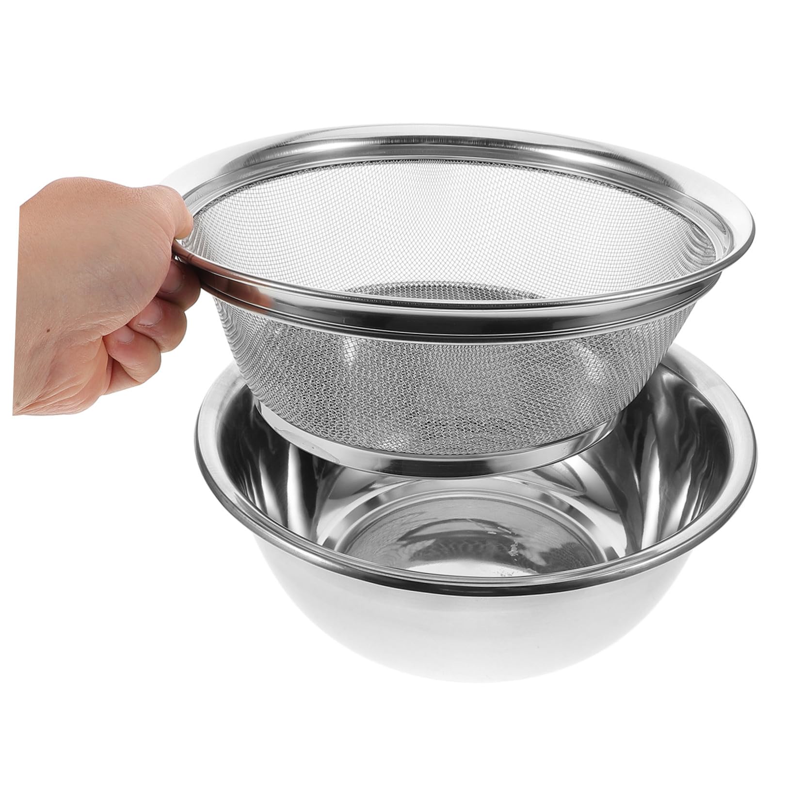 Colador de Arroz de Acero Inoxidable, Cesta de Drenaje Plata