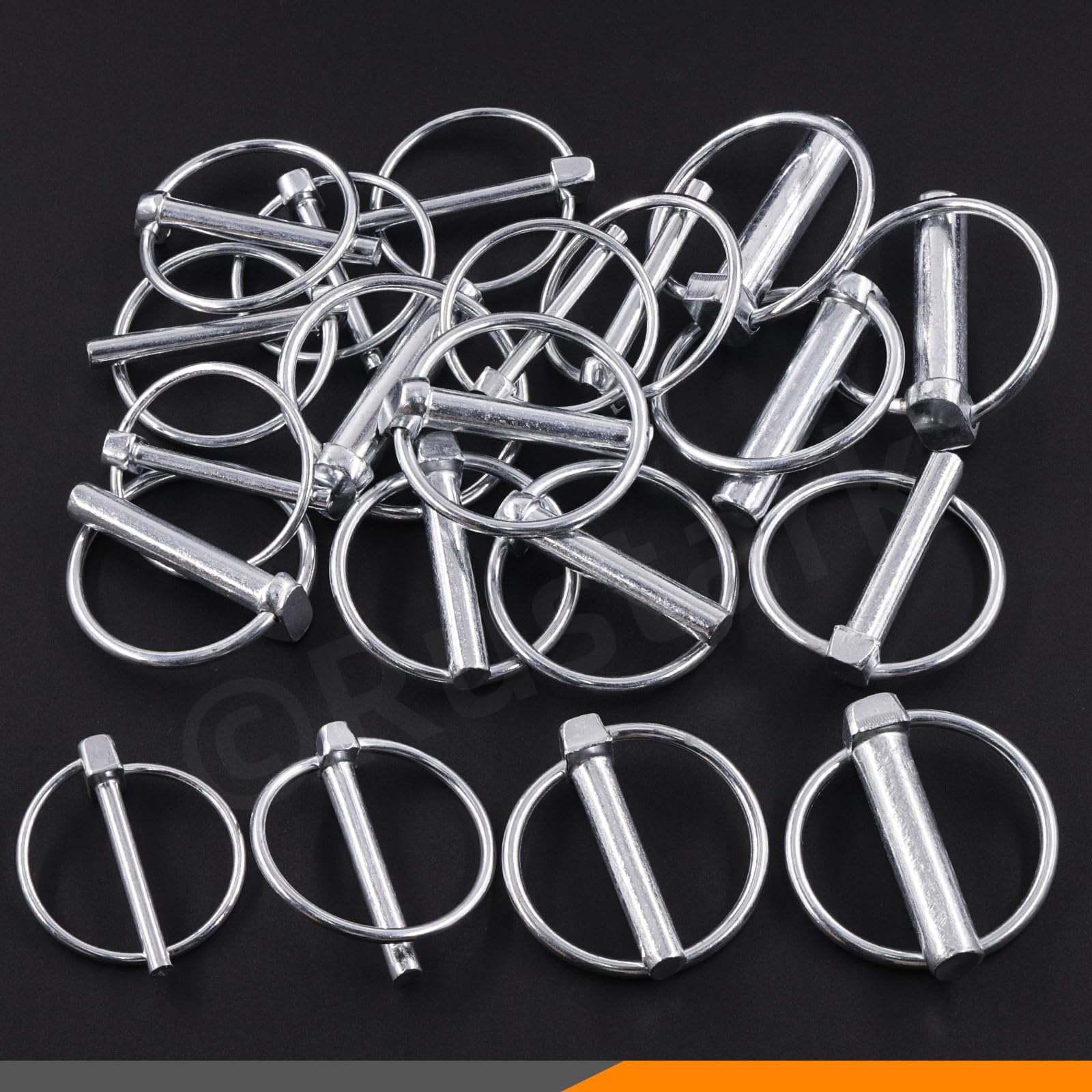 Rustark 20Pcs 4 Sizes Lynch Pin Trailer Coupler Pin Trailer Hitch Pins PTO Shaft Locking Pin Wire Lock Pins Zinc Plated Safety Coupler Pin for Farm Trailers Towing Lawn Garden Hitches - Image 4