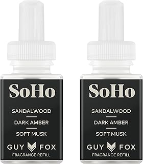 Pura & Guy Fox Home Scent Refill - Smart Air Diffuser - Up to 120-Hours of Luxury Fragrance per Refill - Home Essential - Clean & Safe Diffuser Fragrance - 2 Pack, SoHo
