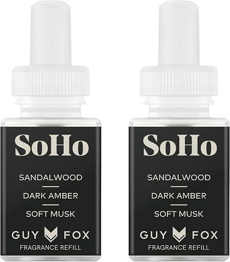 Pura x GUY FOX Home Diffuser Refill, 2 Pack, SoHo | Scent Refill for Pura Home Smart Plug-In Wall Diffusers, Clean and Safe, Long-Lasting Fragrance for Home and Office