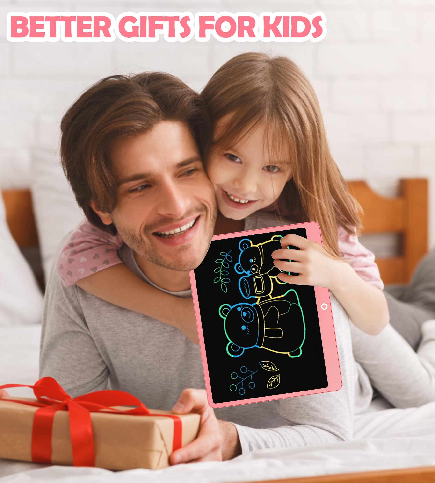 Tablette D'écriture LCD 16 Pouces, Tablette Dessin Enfant, Ardoise Magique Jouets Éducatifs Cadeaux Noël 3-9 Ans