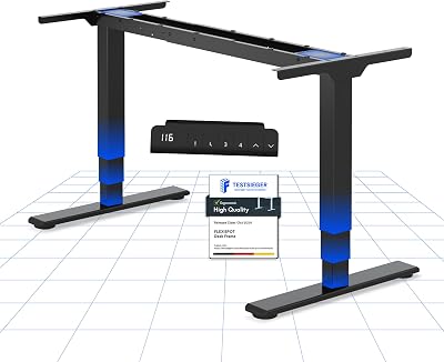 FLEXISPOT Elektrisch Höhenverstellbares Schreibtischgestell mit Dual-Motor & 3-stufigen Säulen, Sitz-Steh-Tisch Rahmen für Homeoffice & Büro, Höhenbereich 60–125 cm, Schwarz EC5-LITE