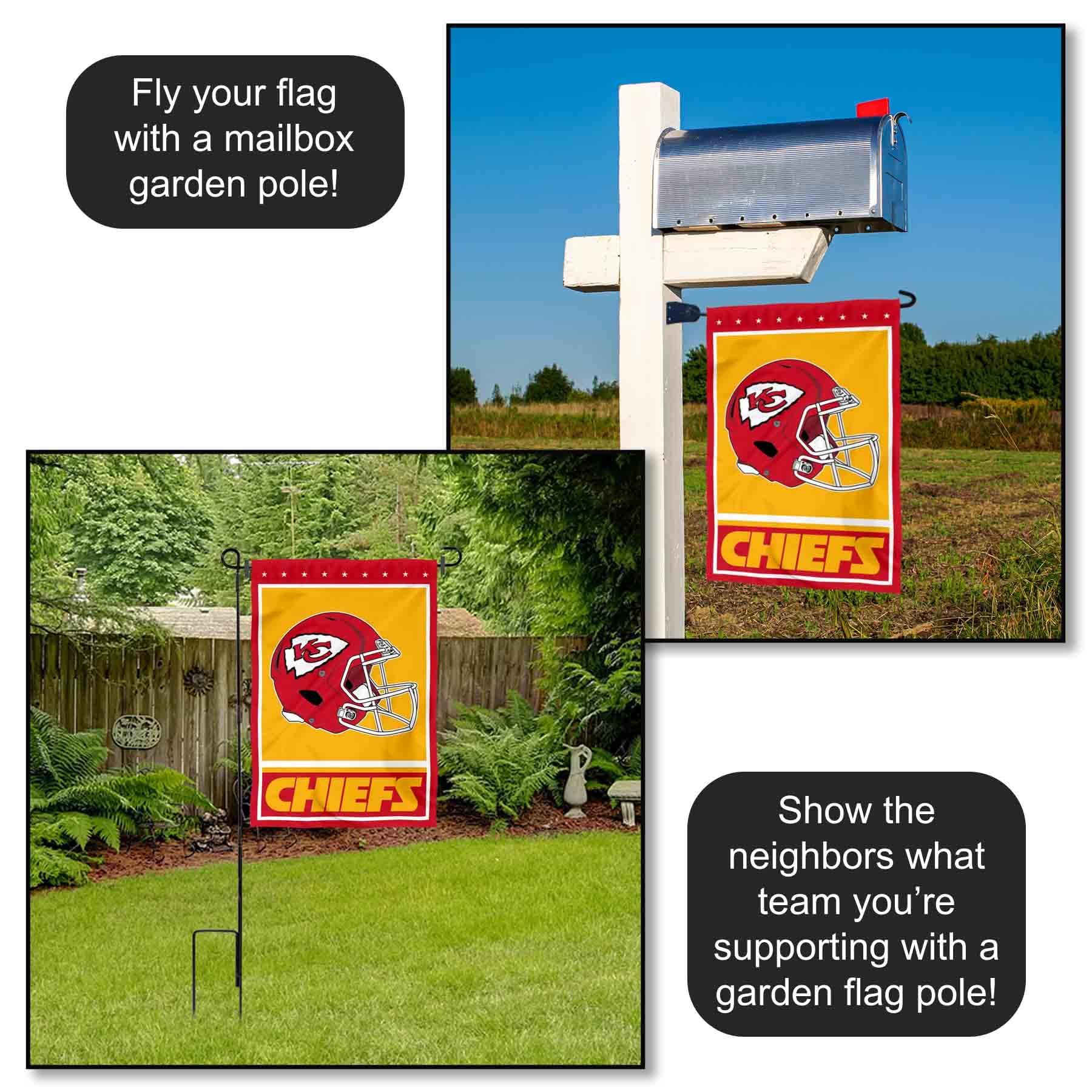 Wincraft Kansas City Chiefs - Bandera Decorativa para jardín