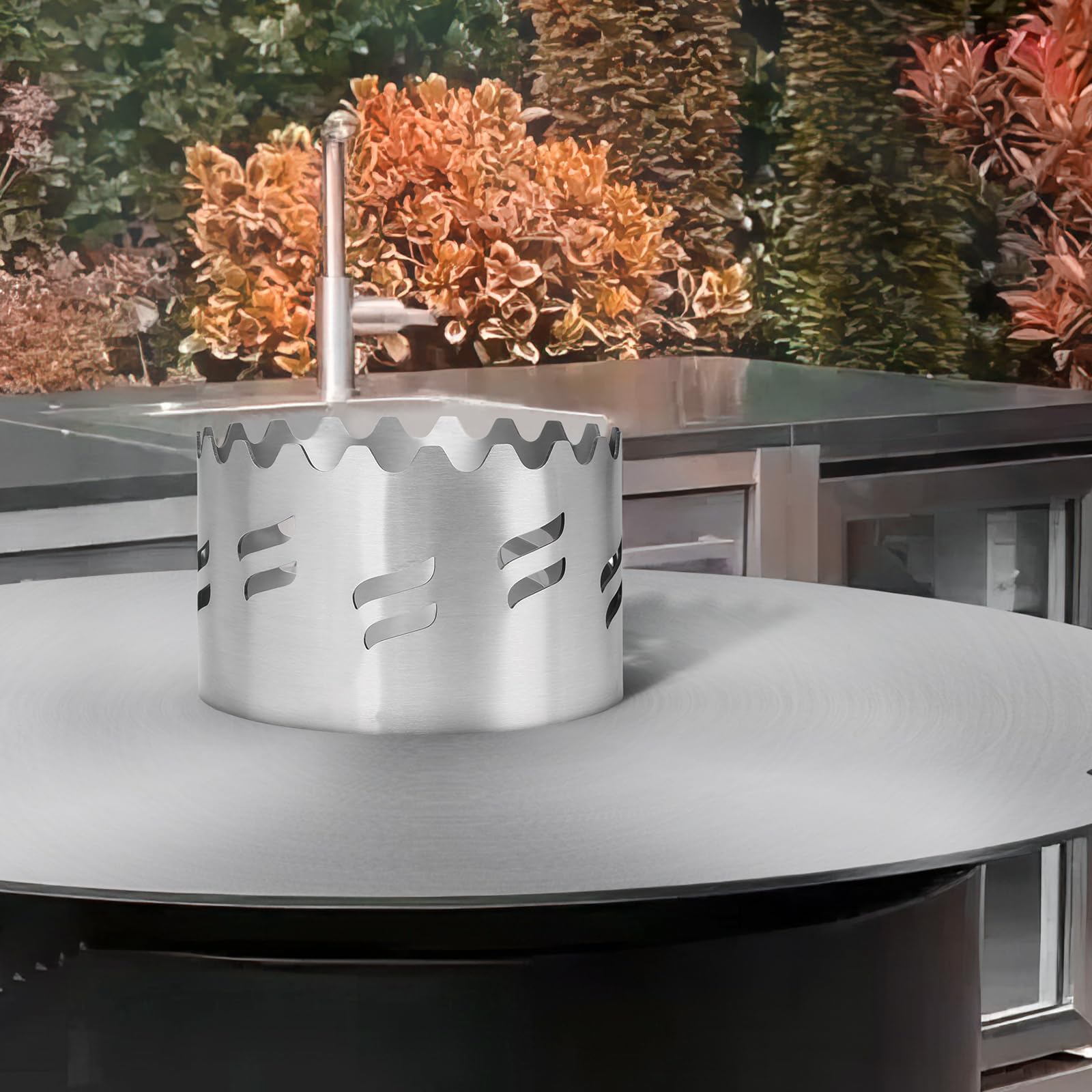 GFTIME Set di acquisto in acciaio inox per tutti i fuochi, piastra grill, plancha con apertura circolare Ø 20 cm