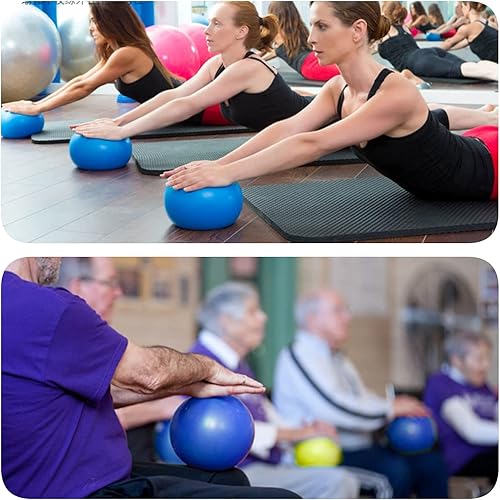 Miniatura 5 de Juego de 2 pelotas de ejercicio con bomba de mano, mini pelota de yoga pequeña de 8 pulgadas para yoga, pilates, equilibrio corporal
