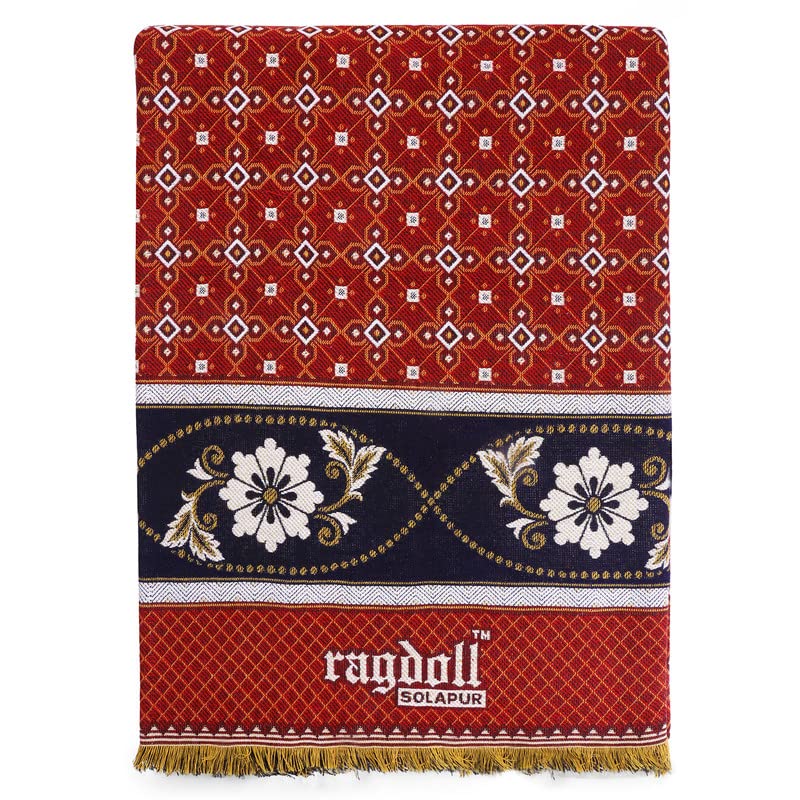ragdoll® Cotton Solapur Chaddar Single Bed Size Bed 300 TC Red Color Pack of 1 (Size 60 X 90 Inch / 5 X 7.5 Feet)-image-38