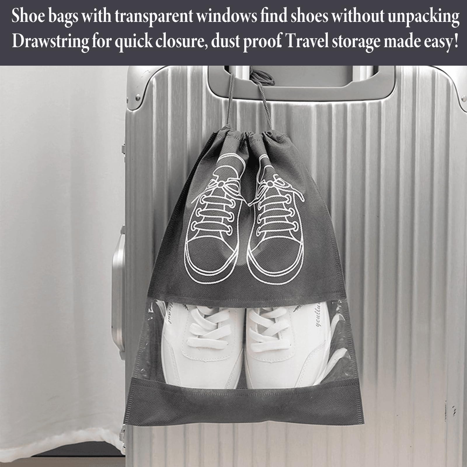 Sacchetti per scarpe da viaggio, 10 pezzi, borse da viaggio per scarpe, borse da viaggio, borse per scarpe da viaggio per riporre in valigia (L, M)