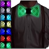 XGOOD Light Up Bow Tie 7 Colors Glow in Dark Bowtie Flash Costume Led Neon Accessories LED Tie For Party,KTV,Bars And Edm