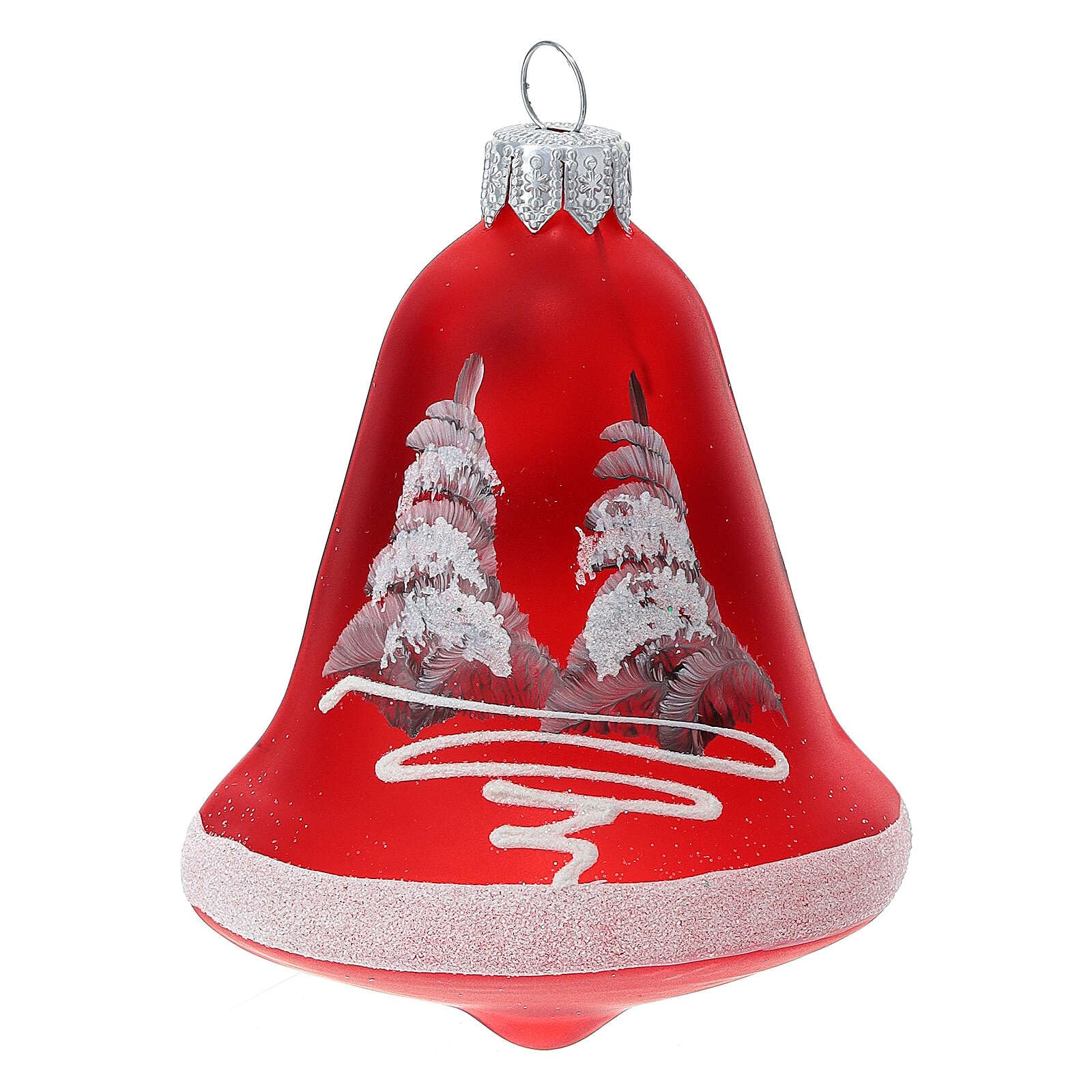 Holyart Bolas de Navidad: Bola de Navidad Forma Campana Rojas 90 mm 3 Piezas