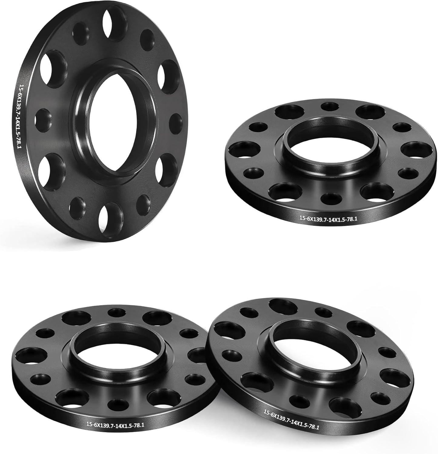 EVIL ENERGY 6x5.5 Wheel Spacers 15 mm Compatible with Chevy Silverado 1500 2019-2021, 6x139.7 mm Hubcentric with Lip 6 Lugs 78.1 mm Hub Bore Unequipped with Bolts Black