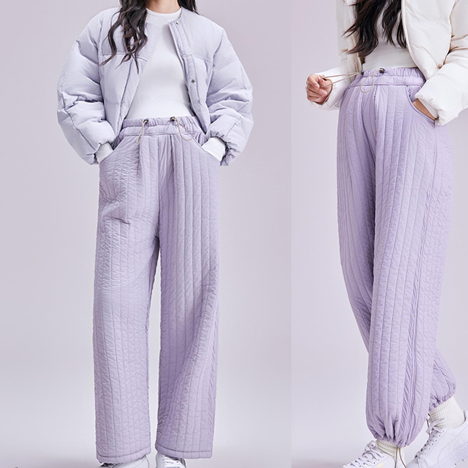 Pantalon de grossesse en nylon respirant avec haute élasticité et isolation pour les activités par temps froid et mode de maternité confortable