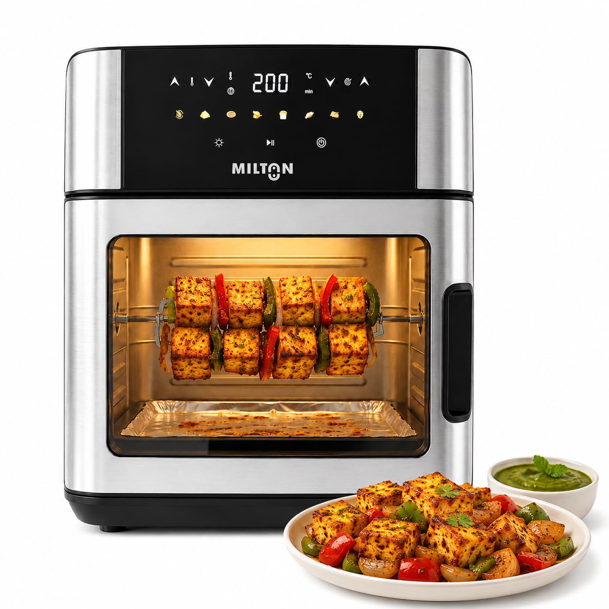 Milton OTG Glass Air Fryer Oven 16L | 1800W |Auto Shut-Off | Large Capacity