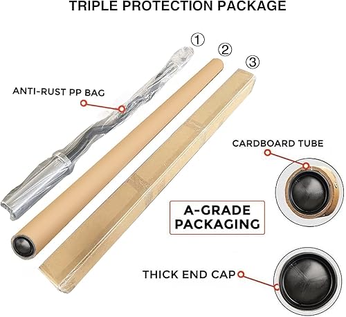 Miniatura 9 de Chong - Barra olímpica de 47 pulgadas4 pies, barra de pesas de rizo EZ, capacidad de 350 libras para gimnasio en casa, entrenamiento de fuerza,