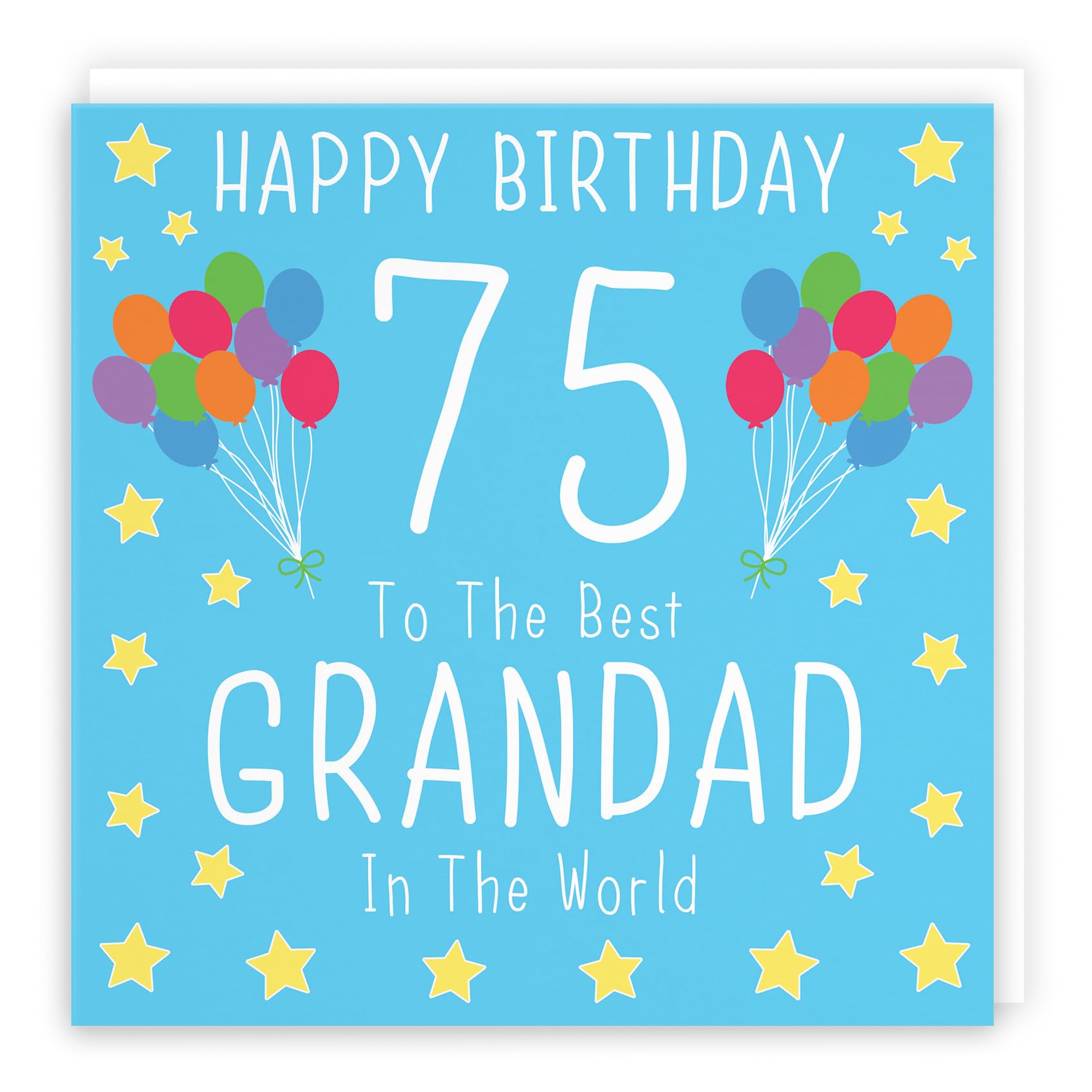 Hunts England - Large Grandad 75th Birthday Card - Happy Birthday - 75 - To The Best Grandad In The World - Iconic Collection - Large - 210 x 210 mm - Age 75 — image 1