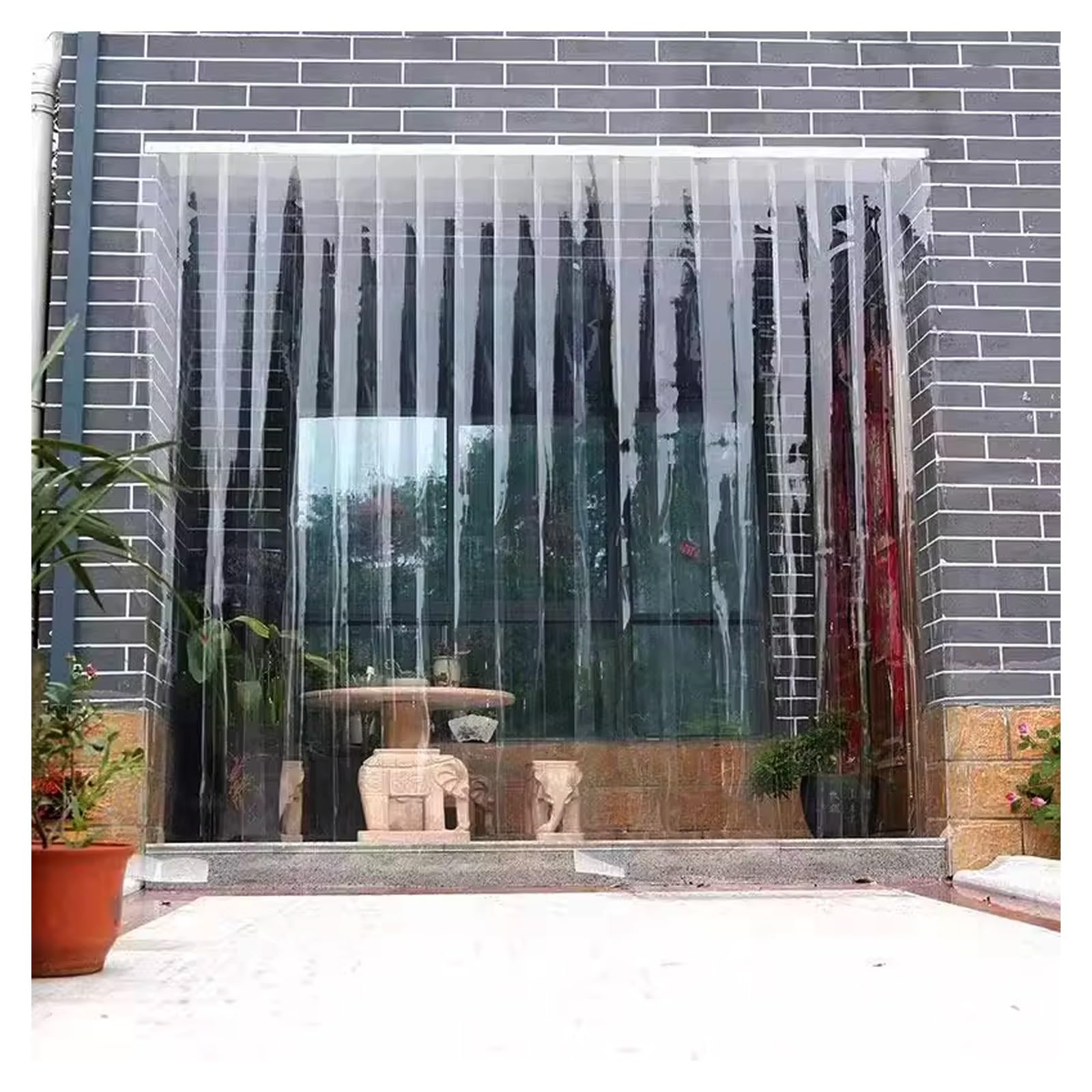 Rideau à Lanières en PVC, Rideau à Lamelles Transparent, Rideaus Laniere Portes Intérieures Portes moustiquaires ，pour Entrepôts Frigorifiques ，Anti-poussière(75x190cm/29.53x74.8in)