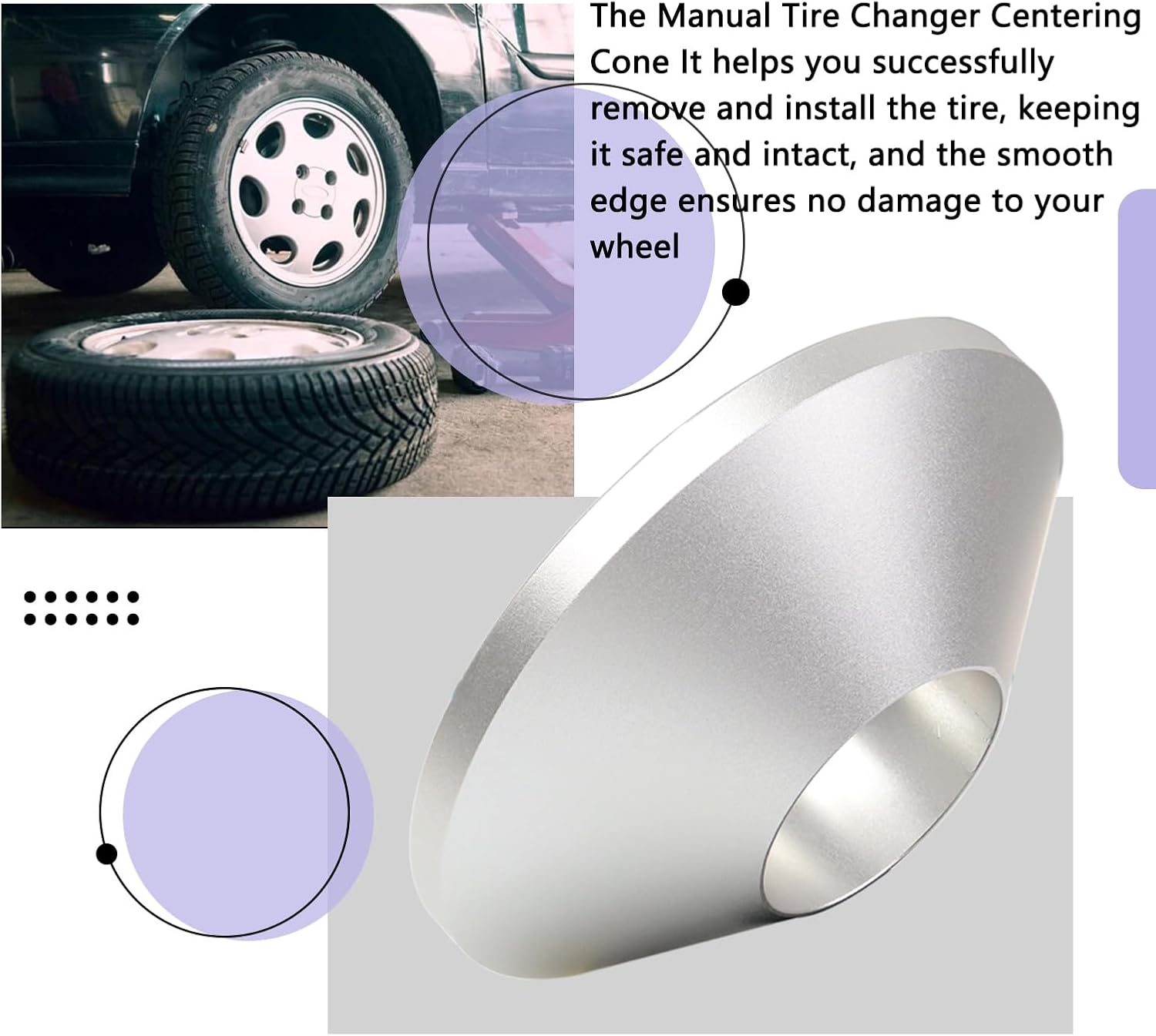 Manual Tire Changer Centering Cone for Car Truck, Billet Aluminum Upgrade