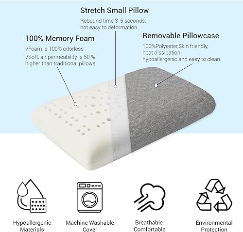 Miniatura 4 de Almohada de espuma viscoelástica para viajes y campamentos, artículos esenciales de viaje, almohada de hamaca con funda de almohada de doble capa,