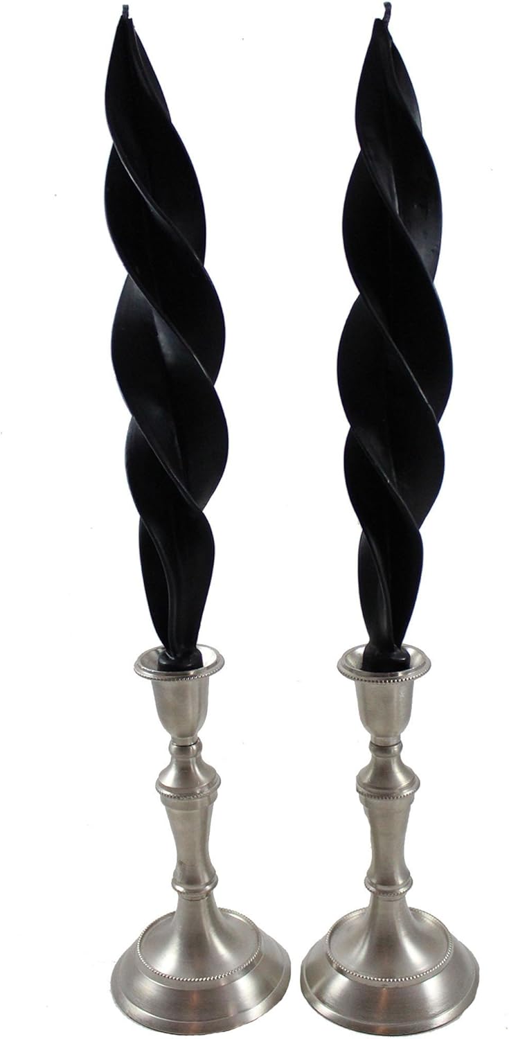 Beeswax Feather Taper Candle - 12 inches - Ebony