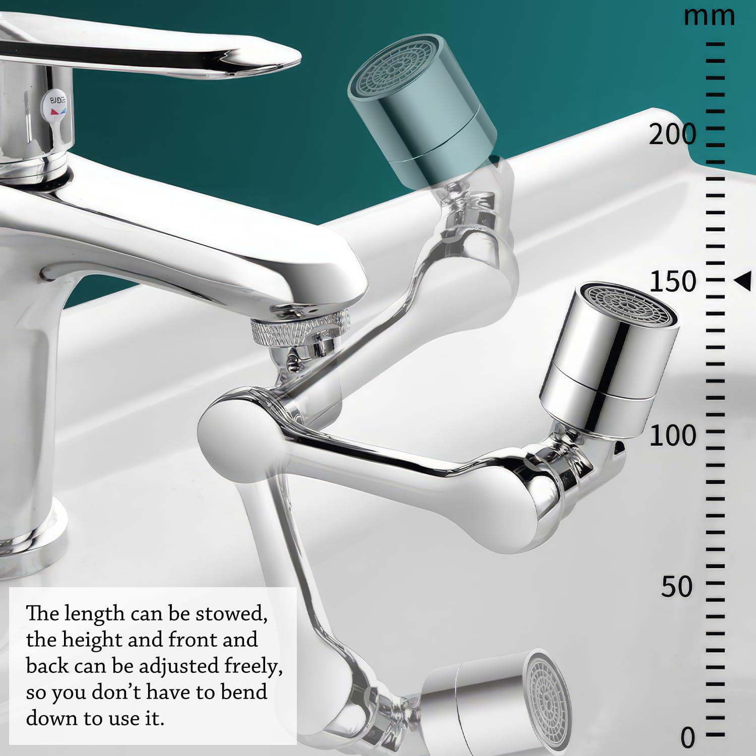 Rallonge De Robinet Rotative 1080° - 2 Modes D'eau - Anti-éclaboussures - Pour Cuisine Et Salle De Bain