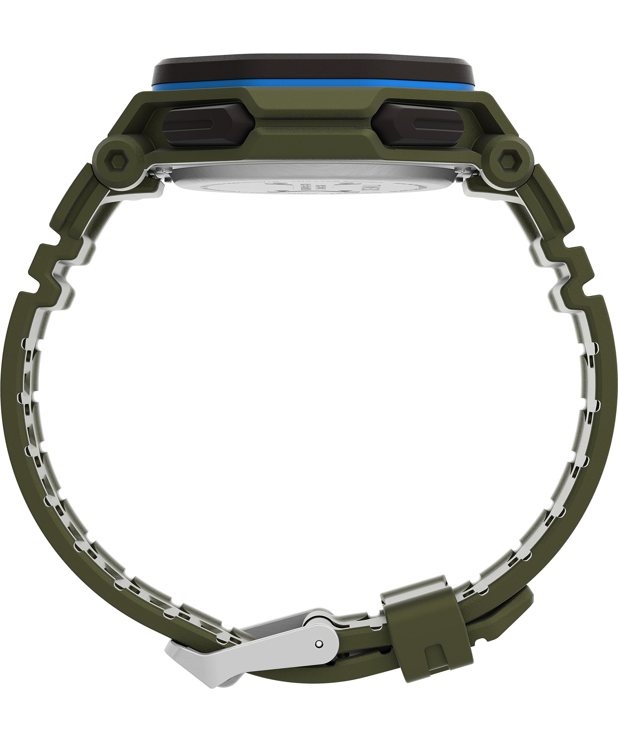 Timex Men's Command 45mm Watch - Green Strap Digital Neg Display Dial Green Case