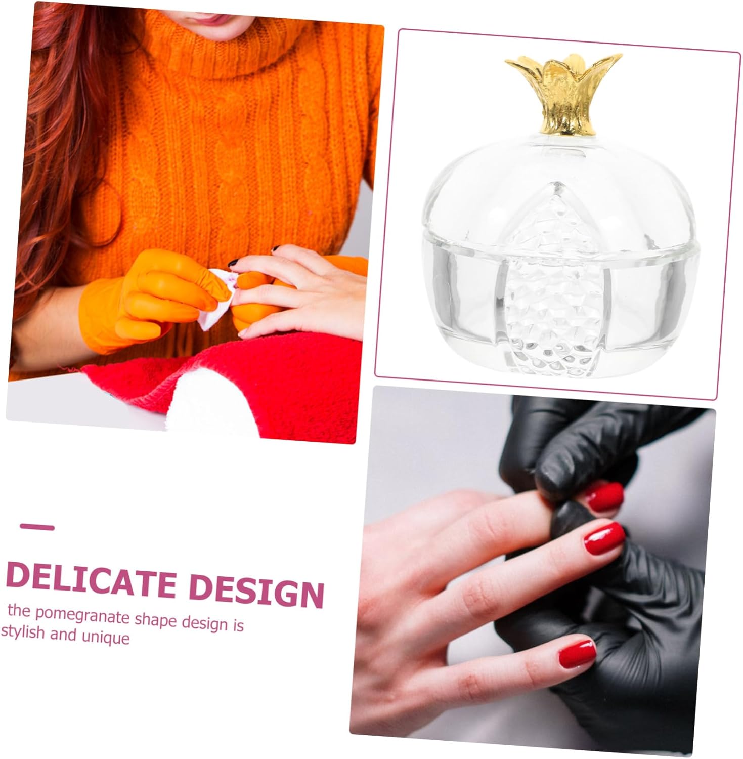 Nail Art Tool Dish Cup Crystal Dish Nail Art Crystal Glass Decorative Jars Lids