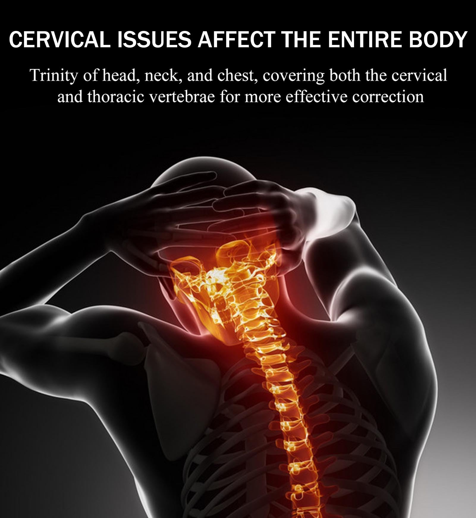 Ortesis cervical torácica, cabeza, cuello, hombros y pecho con ajuste de altura y firmeza, soporte lumbar en U, para fijación de fracturas y rehabilitación de vértebras cervicales