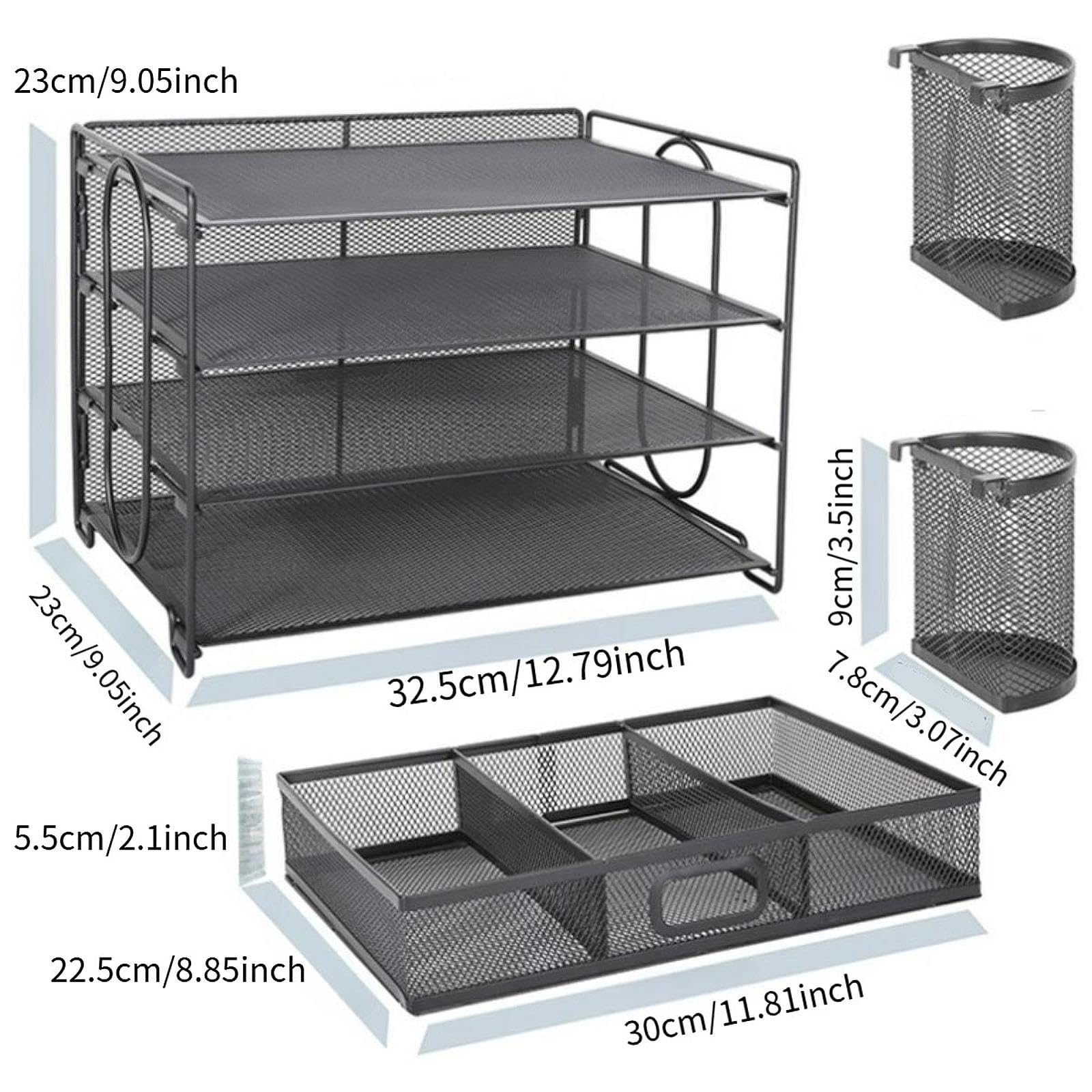 Organizzatore da Scrivania Sturdy Workspace Organizzatore di File da Scrivania in Mesh Elegante Mesh