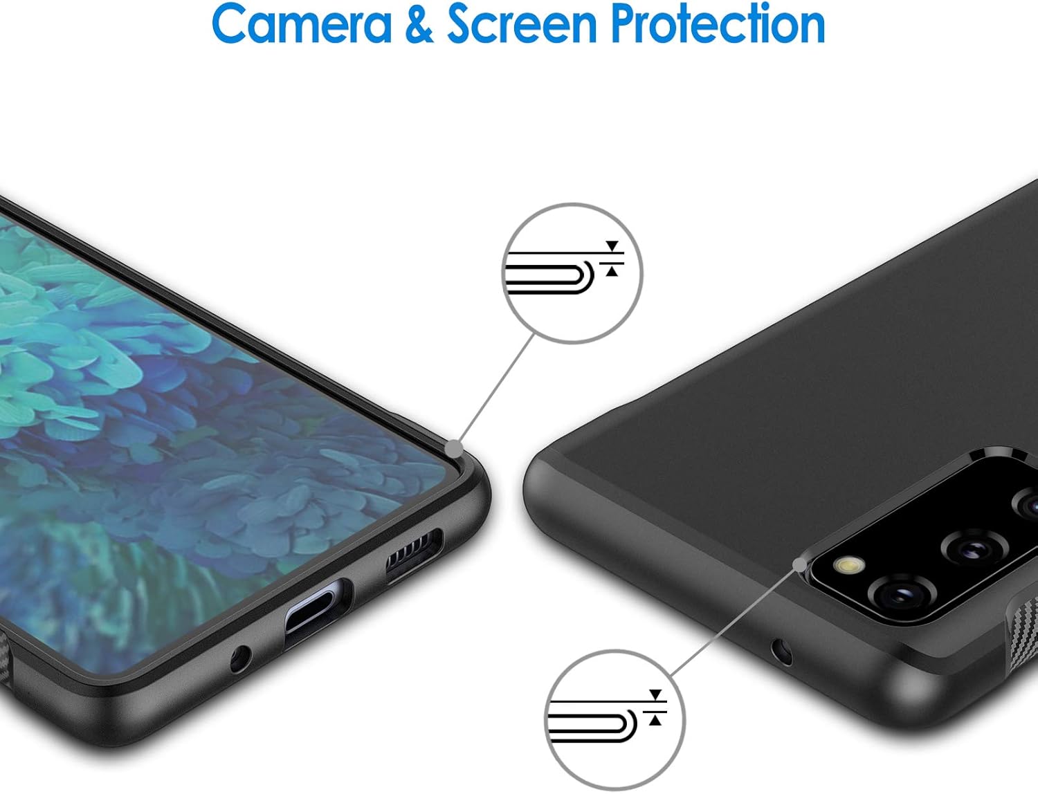 JETech Capa Fina Fit para Samsung Galaxy S20 FE 5G 6,5 Polegadas, Case Capinha Fina para Celular com Absorção de Choque e Design de Fibra de Carbono (Preto)