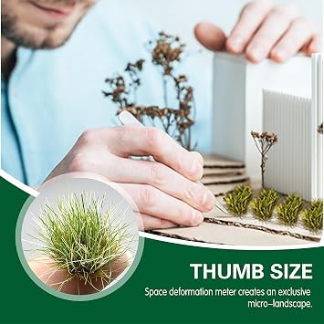 120 Pieces Green Grass Tufts, 1:76 Static Grass Tufts for Model Railway, Diorama, Wargaming Terrain – for OO Gauge, N Gauge & 28mm Wargames
