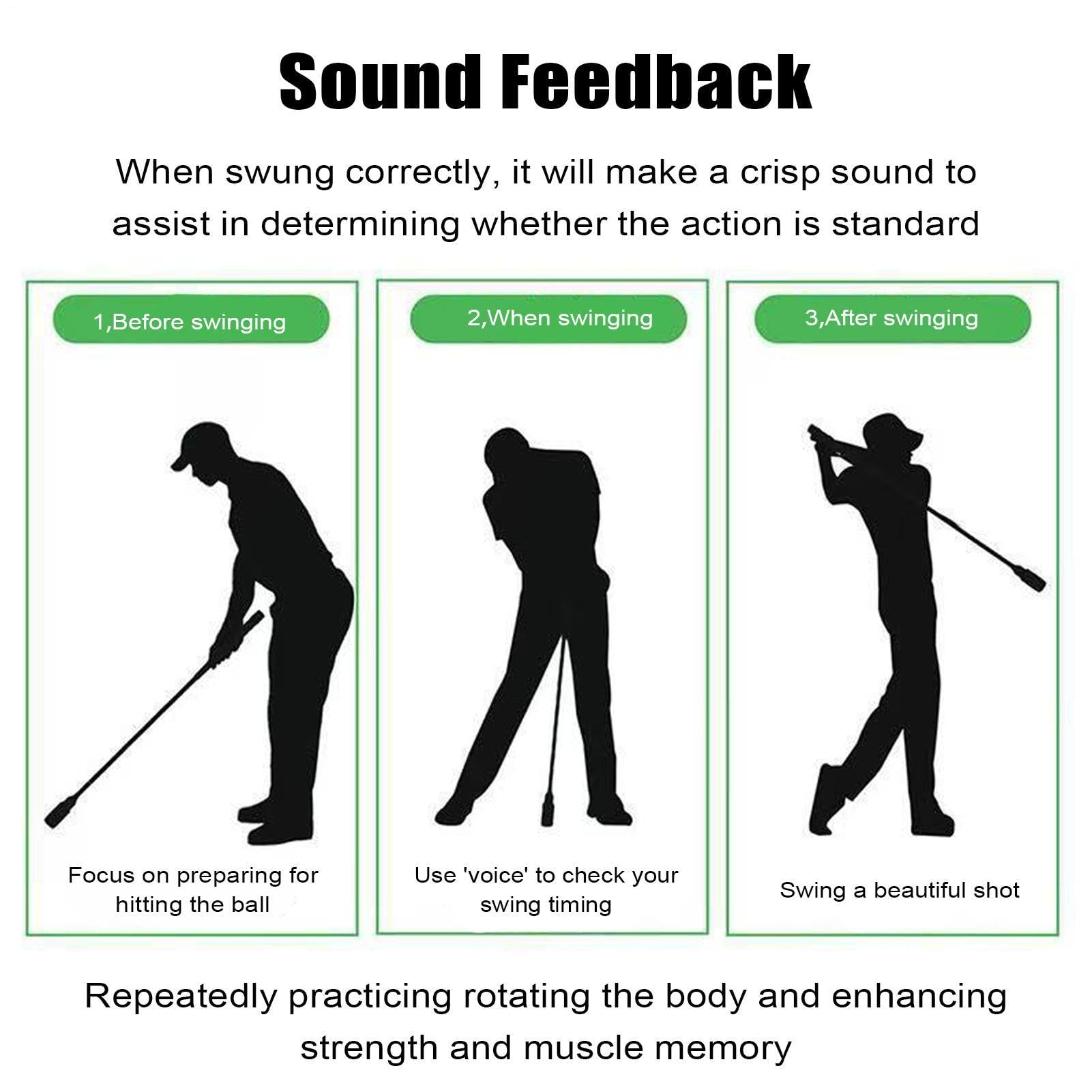 Allenatore Di Swing Strumento Di Allenamento Portatile Da Golf Con Suono E | Bastone Da Pratica E Riscaldamento Golf Per Palestra, Outdoor, Indoor, Giardino, Campo E Fitness