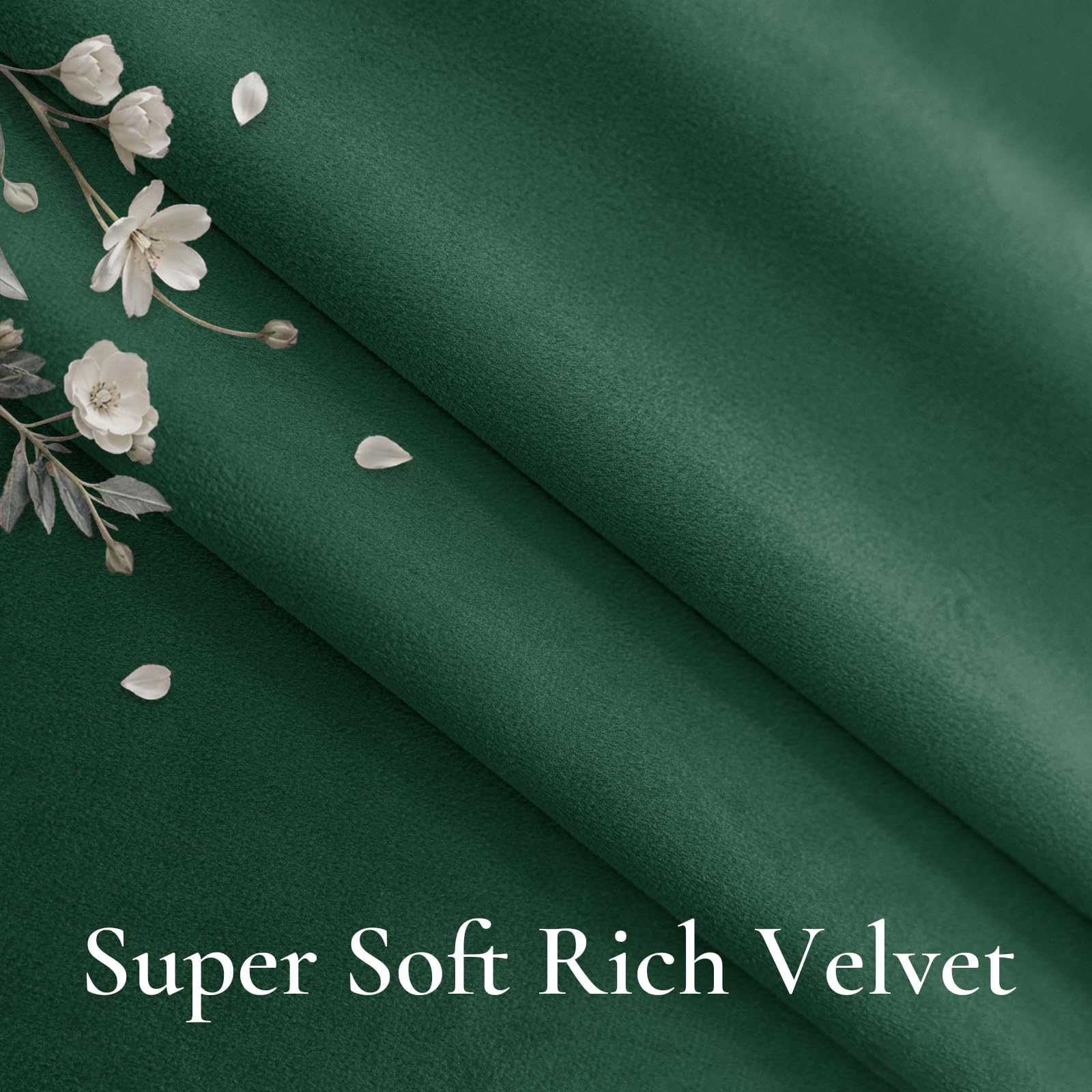 Ystyle Rideau Occultant Velours Lot De 2, 140x160cm, Vert Foncé | Rideaux Salon Rideau Thermique Isolant Anti Chaud Intérieurs, Rideau Phonique Anti Bruit, Moderne Chambre Maison Dressing