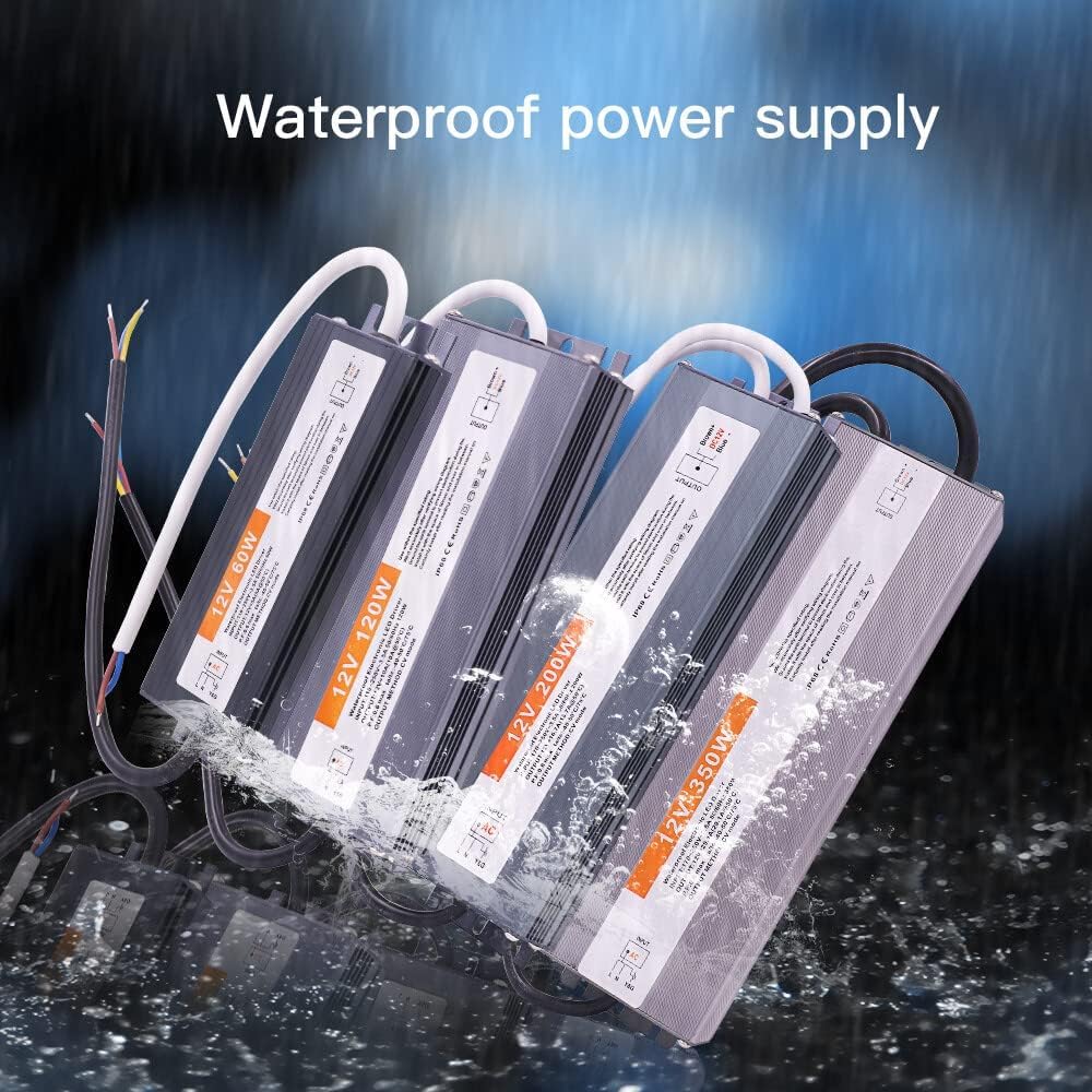 LED Transformador, AC170-250V a DC12V LED fuente de alimentación de conmutación, IP67 impermeable transformador adaptador de fuente de alimentación para iluminación LED tira (600W,12V)