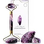ROSELYNBOUTIQUE Gua Sha Facial Tools & Face Roller Original Face Massager for Puffiness Wrinkless Skin Care Routine - Self Care Gift for Men Women (Amethyst)