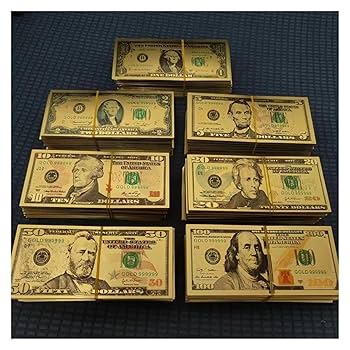 Amazon.co.jp: nrhmrhh 5/100枚 USドル 24K 金紙幣 100ドル紙幣
