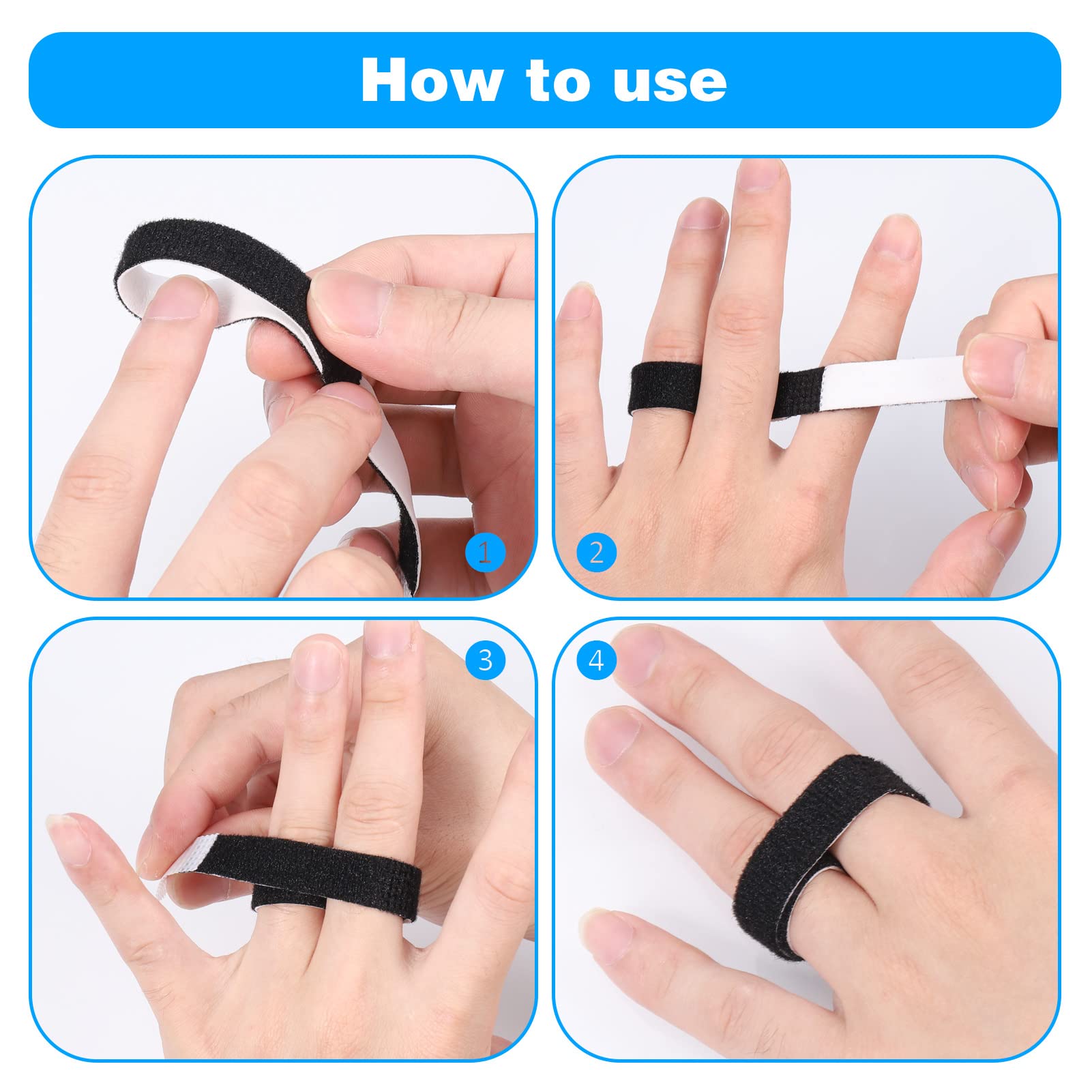 Buddy Tape Per Dita, Confezione Da 10 Stecche Con Velcro Imbottito, Lavabili E Riutilizzabili - 2