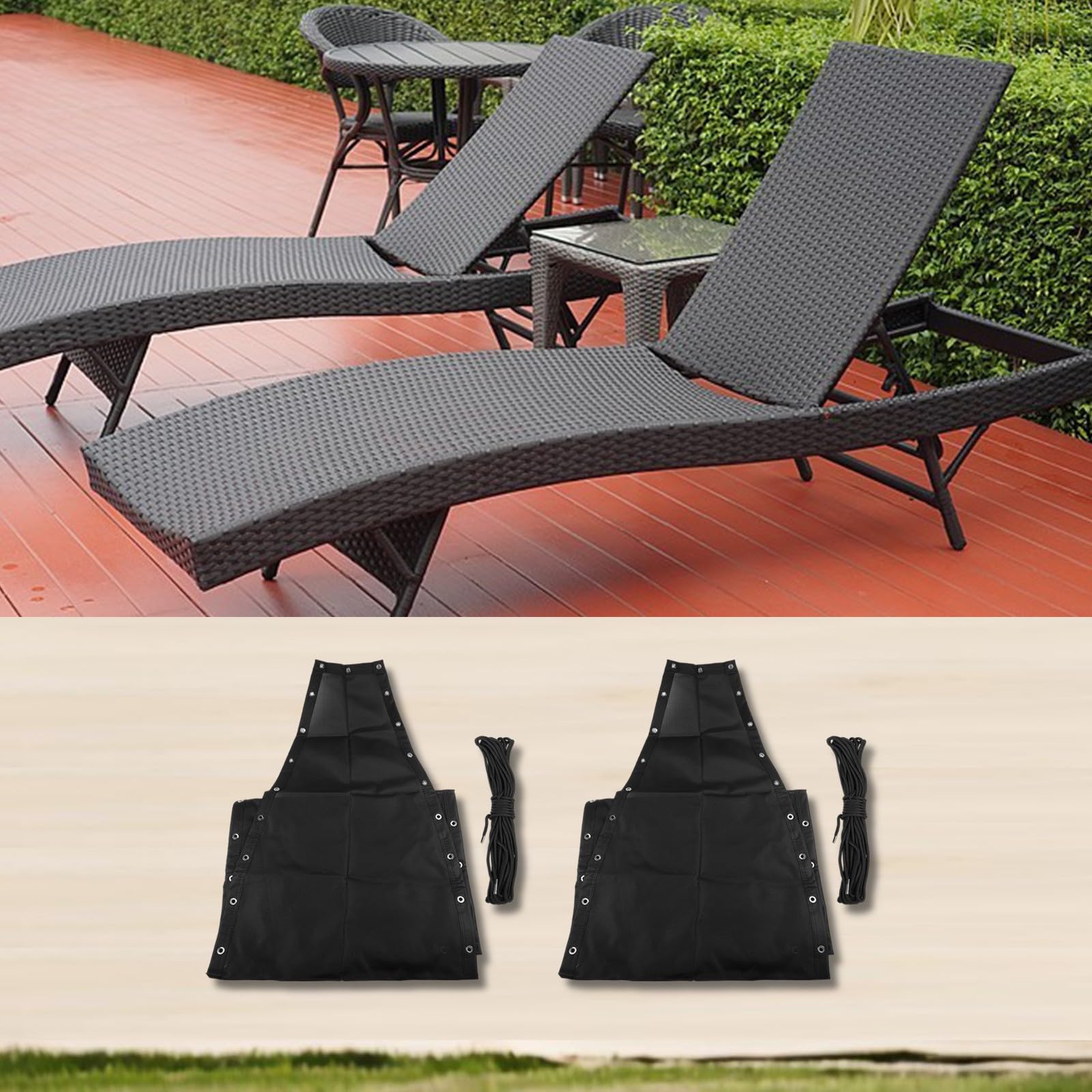 Textileno negro de repuesto para asiento de silla columpio colgante, 64 x 197 x 23 cm, tela con cuerda