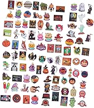 Amosfun 100 Pçs Vinil Adesivos De Halloween Decalque De Pára-Choque De Halloween Adesivos De Carro De Halloween Decalques De Guitarra Decalques Para Carros Adesivos De Skate Decalques De