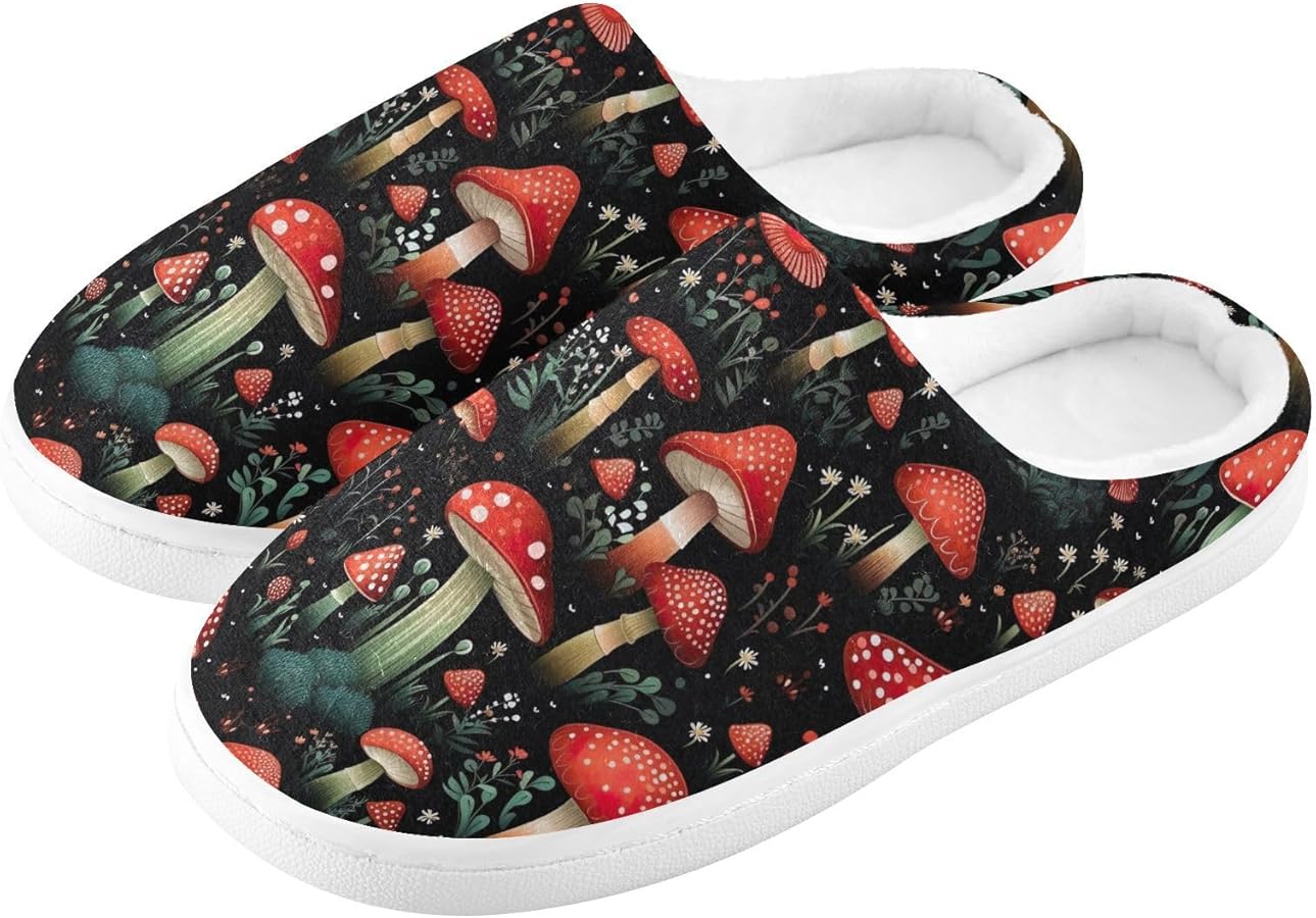 Amazon.com: UMIRIKO Soft Red Mushroom House Slippers for Woman Men