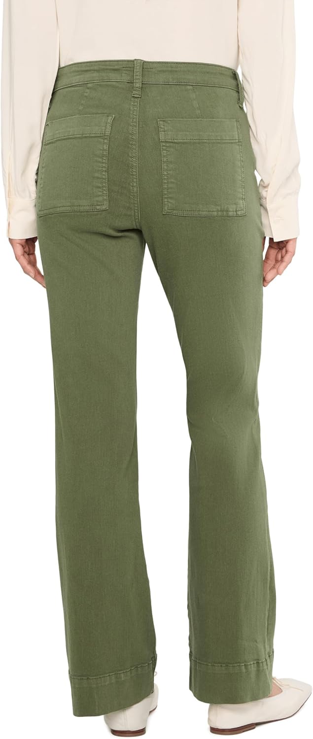 KUT from the Kloth Stella High-Rise Fab Ab Flare Front Pin Tuck in Dill