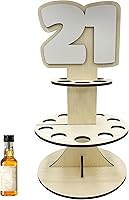 Vista 8 de Lumber Reveal USA Mini Liquor Bottle Cake Display Shelf for 21st Birthday or Other Ages Hand Assembled and Laser Cut Happy Birthday and 21 Mini