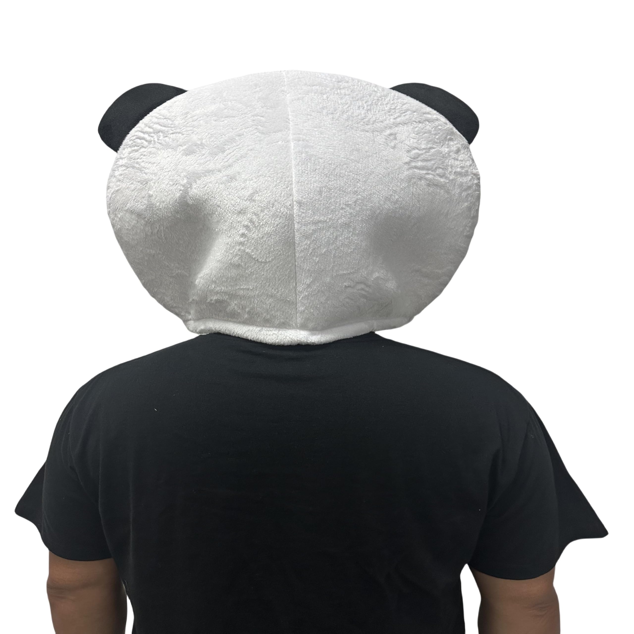 To.beone Plüsch-Panda-Maskottchen-Kopfmaske, weicher Riesen-Panda-Tierkopf-Kostüm, Helm mit atmungsaktiven Netzaugen