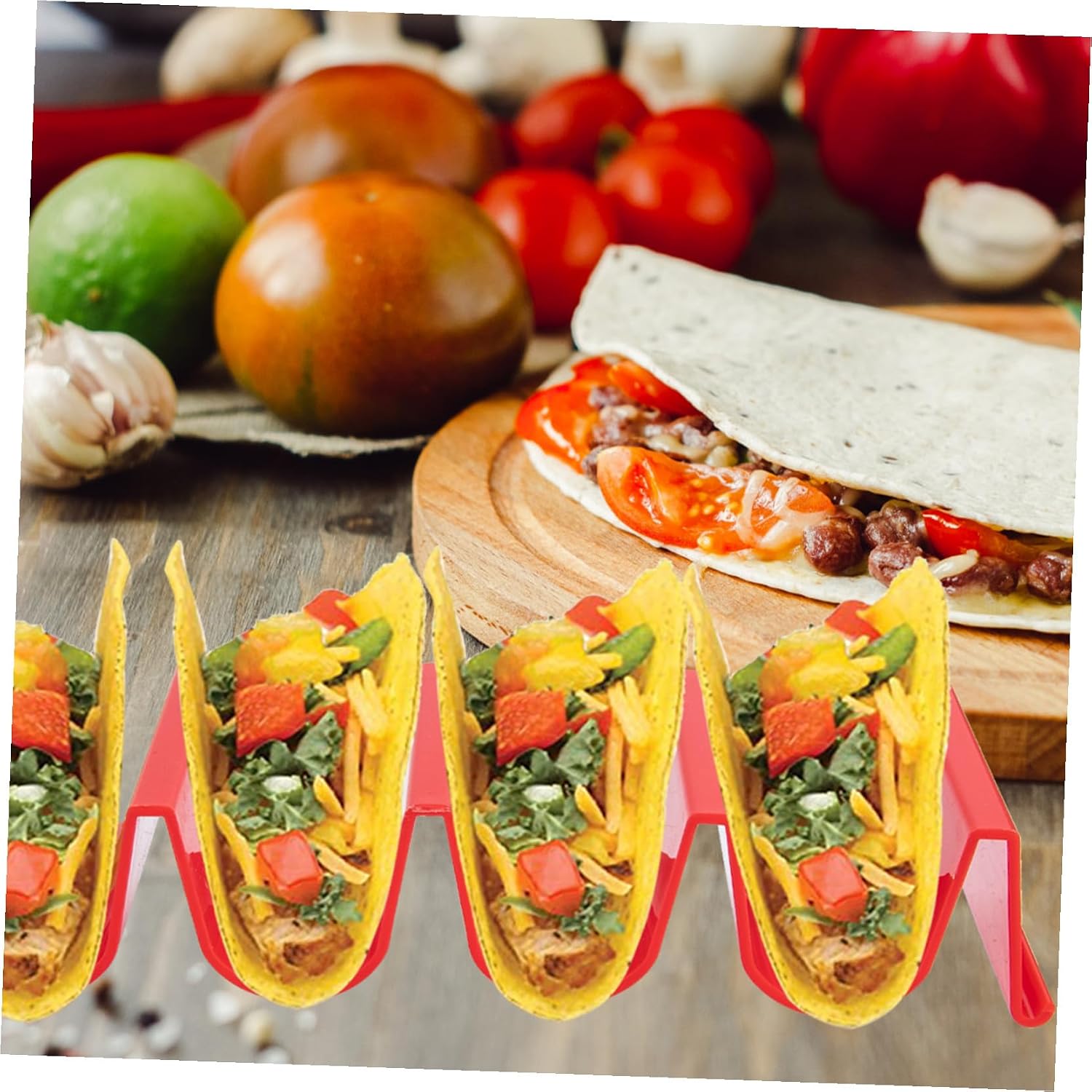 4 Pack Plastic Taco Stands for Burritos and Folded Tacos Holder